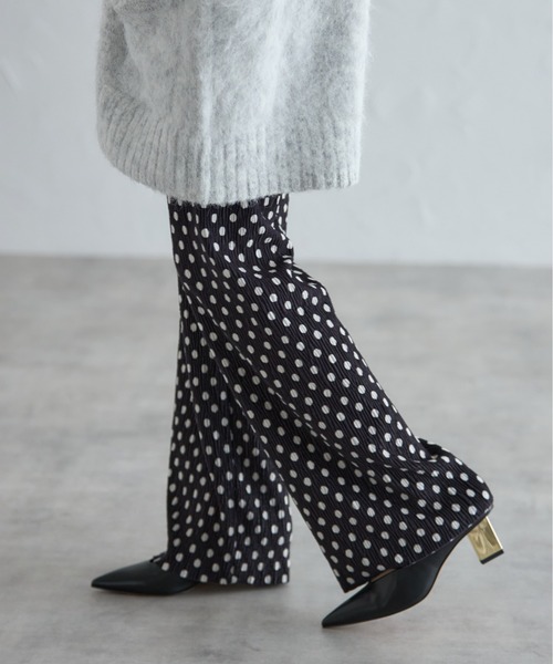 each（イーチ）の「【あったか素材】セルフカットドット柄リラックスパンツ（その他パンツ・レディース・ブラック/アイボリー・FREE）」の7枚目の写真