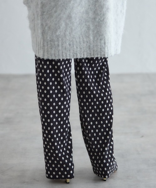 each（イーチ）の「【あったか素材】セルフカットドット柄リラックスパンツ（その他パンツ・レディース・ブラック/アイボリー・FREE）」の6枚目の写真
