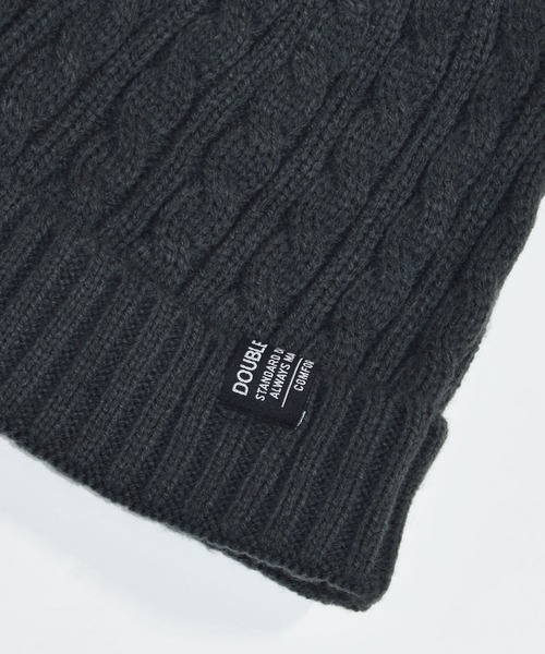 DOUBLE STEAL（ダブルスティール）の「ケーブルニットCap（ニットキャップ/ビーニー・メンズ・ダークグレー/ブラック/ブルー・FREE）」の5枚目の写真