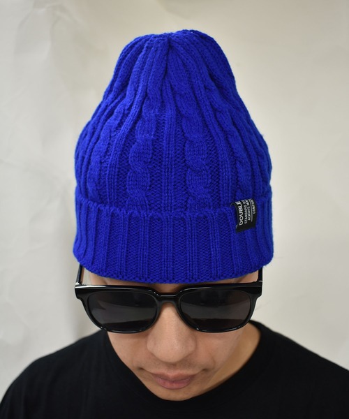 DOUBLE STEAL（ダブルスティール）の「ケーブルニットCap（ニットキャップ/ビーニー・メンズ・ダークグレー/ブラック/ブルー・FREE）」の8枚目の写真