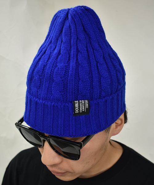 DOUBLE STEAL（ダブルスティール）の「ケーブルニットCap（ニットキャップ/ビーニー・メンズ・ダークグレー/ブラック/ブルー・FREE）」の9枚目の写真