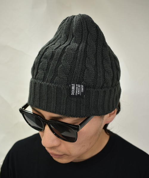 DOUBLE STEAL（ダブルスティール）の「ケーブルニットCap（ニットキャップ/ビーニー・メンズ・ダークグレー/ブラック/ブルー・FREE）」の13枚目の写真