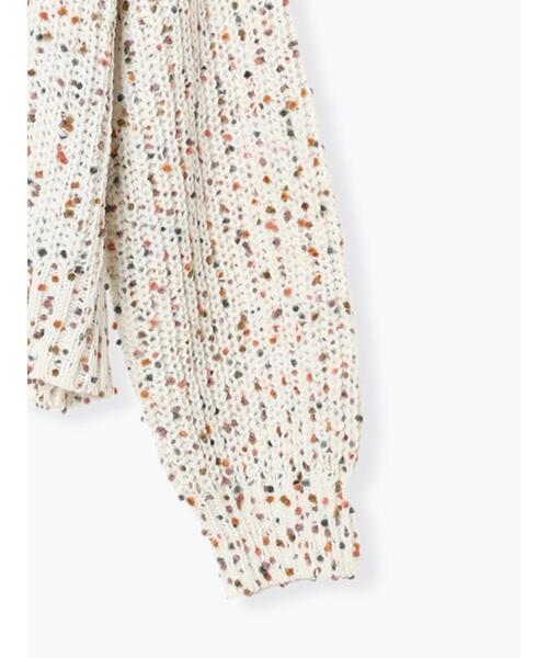 Te chichi TERRASSE（テチチテラス）の「カラーピンポンヤーン片畦ニット（ニット/セーター・レディース・ブラック/オフホワイト・F）」の19枚目の写真