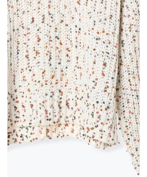 Te chichi TERRASSE（テチチテラス）の「カラーピンポンヤーン片畦ニット（ニット/セーター・レディース・ブラック/オフホワイト・F）」の20枚目の写真