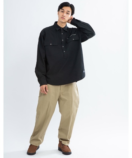 430（フォーサーティ）の「ms5515-L-S SAFARI PULLOVER SHIRT シャツ（シャツ/ブラウス・メンズ・ブラック/ダークベージュ/ライトグレー・0/1/2/3）」の4枚目の写真