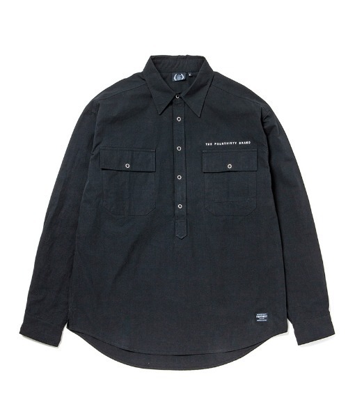 430（フォーサーティ）の「ms5515-L-S SAFARI PULLOVER SHIRT シャツ（シャツ/ブラウス・メンズ・ブラック/ダークベージュ/ライトグレー・0/1/2/3）」の5枚目の写真