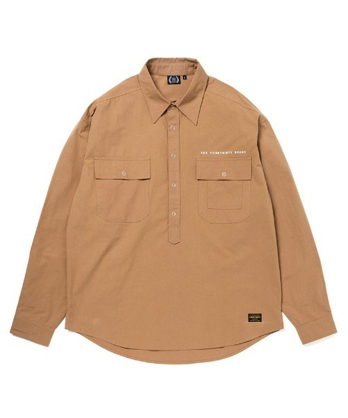 430（フォーサーティ）の「ms5515-L-S SAFARI PULLOVER SHIRT シャツ（シャツ/ブラウス・メンズ・ブラック/ダークベージュ/ライトグレー・0/1/2/3）」の7枚目の写真
