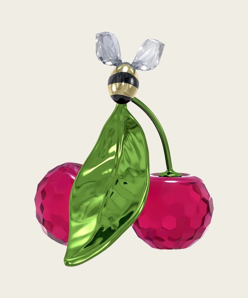 公式】【スワロフスキー】Idylliaビー＆チェリー（インテリア雑貨