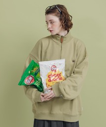 ハーフジップスウェット