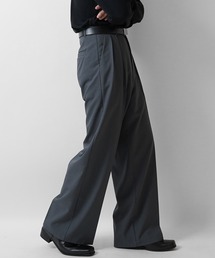 Confirm | 24SS ヴィンテージメイク ケミカル加工 デニム / ツイル タック ワイドストレートスラックスパンツ【Confirm】(デニムパンツ)