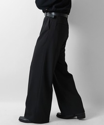 Confirm | 24SS ヴィンテージメイク ケミカル加工 デニム / ツイル タック ワイドストレートスラックスパンツ【Confirm】(デニムパンツ)