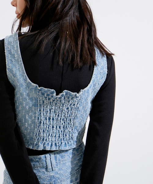 VIS(ビス)の「【セットアップ対応】切替ラインデニムビスチェ【洗える】(ベスト・レディース・サックスブルー/ブルー・FREE)」の17枚目の写真