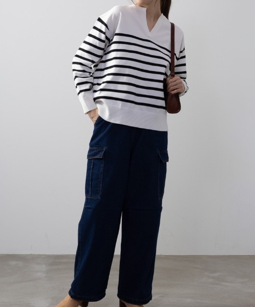 NAVY（ネイビー）の「NAVY 6ポケット カーゴパンツ（カーゴパンツ・レディース・カーキ/ライトインディゴブルー/ブラック・M/L）」の6枚目の写真
