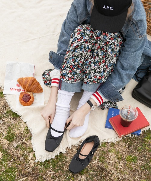 BONLECILL（ボンルシール）の「【シューズバッグ付き】アソートポータブルリボンバレエシューズ（バレエシューズ・レディース・アイボリー/ブラック/ブラック系1/レッド・XL/L/M/S）」の12枚目の写真