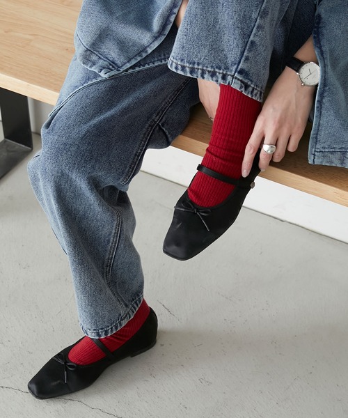 BONLECILL（ボンルシール）の「【シューズバッグ付き】アソートポータブルリボンバレエシューズ（バレエシューズ・レディース・アイボリー/ブラック/ブラック系1/レッド・XL/L/M/S）」の20枚目の写真