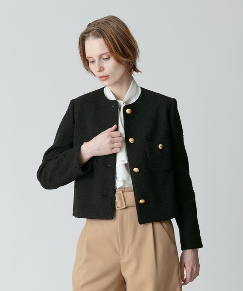 allureville（アルアバイル）の「ツイードノーカラージャケット（ノー
