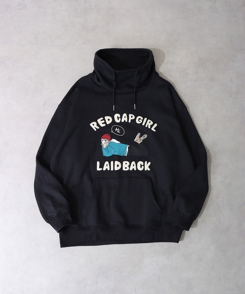 Red Cap Girl(レッドキャプガール)の「REDCAPGIRL 裏起毛 ハイネック 発砲プリント プルオ-バ-(その他トップス・メンズ・アッシュグレー/ダークグレー・M/L)」の2枚目の写真