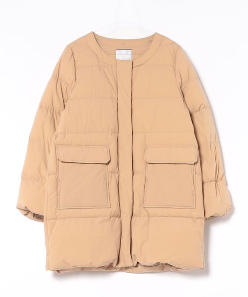 REAL CUBE（リアルキューブ）の「ファー取り外し可能！ミドル丈ダウンコート（ダウンジャケット/コート・レディース・ベージュ/テラコッタ・M）」の3枚目の写真