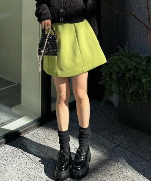 セール】ラウンドフォルムハイウエストミニスコートショート