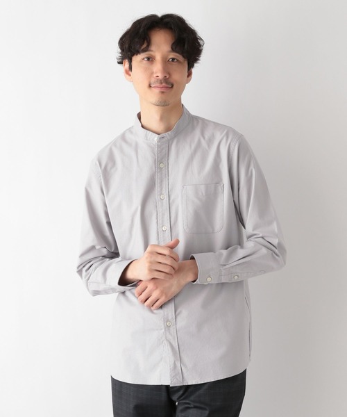 GLOBAL WORK（グローバルワーク）の「イージーケアオックス/バンドカラーシャツ/975735（シャツ/ブラウス・メンズ・ホワイト/ブルー系その他5/グレー・MEDIUM/LARGE/SMALL/X-LARGE）」の8枚目の写真