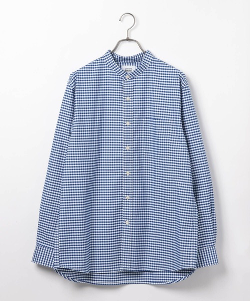 GLOBAL WORK（グローバルワーク）の「イージーケアオックス/バンドカラーシャツ/975735（シャツ/ブラウス・メンズ・ホワイト/ブルー系その他5/グレー・MEDIUM/LARGE/SMALL/X-LARGE）」の9枚目の写真