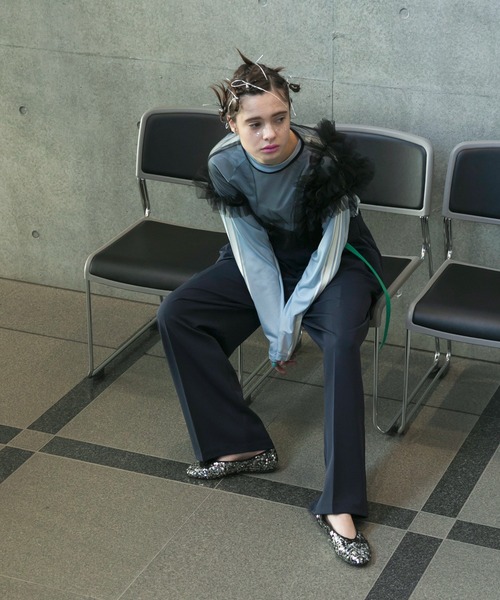 forksy.(フォルクシー)の「【forksy.】3タックボリュームスラックスパンツ(スラックス・レディース・アイボリー/グレイッシュベージュ/ネイビー/杢グレー・L/M/S)」の12枚目の写真