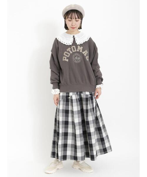 Samansa Mos2（サマンサ モスモス）の「柄アソート切替ハカマパンツ（その他パンツ・レディース・ミント/ベージュ/ブラック/グレー・F）」の14枚目の写真