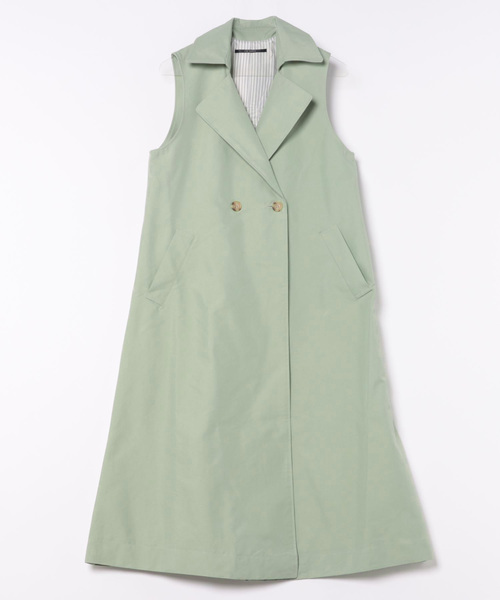 Three Four Time(スリーフォータイム)の「シャンブレー3WAYトレンチコート(トレンチコート・レディース・グリーン/ベージュ・FREE)」の5枚目の写真