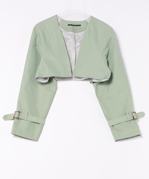 Three Four Time(スリーフォータイム)の「シャンブレー3WAYトレンチコート(トレンチコート・レディース・グリーン/ベージュ・FREE)」の6枚目の写真