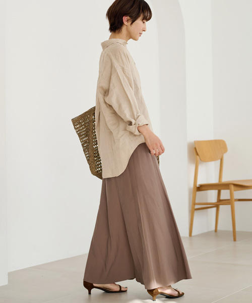 JOURNAL STANDARD relume（ジャーナルスタンダード　レリューム）の「カラーリネンオーバーサイズシャツ（シャツ/ブラウス・レディース・ベージュ/ネイビー/ブルー系その他/イエロー/ホワイト/ピンク・FREE）」の22枚目の写真