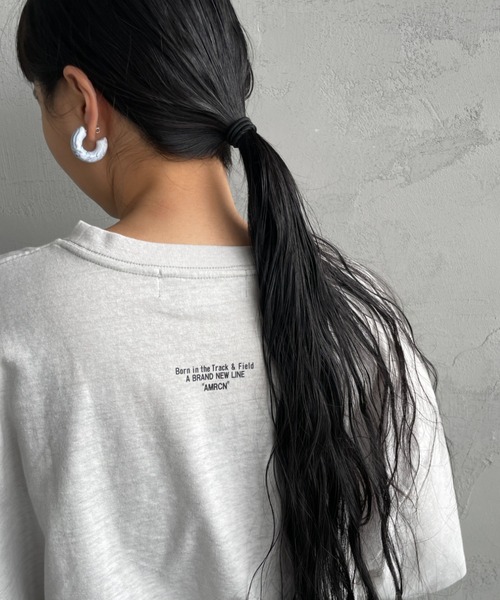 AMERICANA（アメリカーナ）の「[Americana×JEANS FACTORY/アメリカーナ×ジーンズファクトリー] 別注 ワイドシルエット ショート丈プリントTシャツ（Tシャツ/カットソー・レディース・ネイビー/ライトグレー/ホワイト・F）」の19枚目の写真