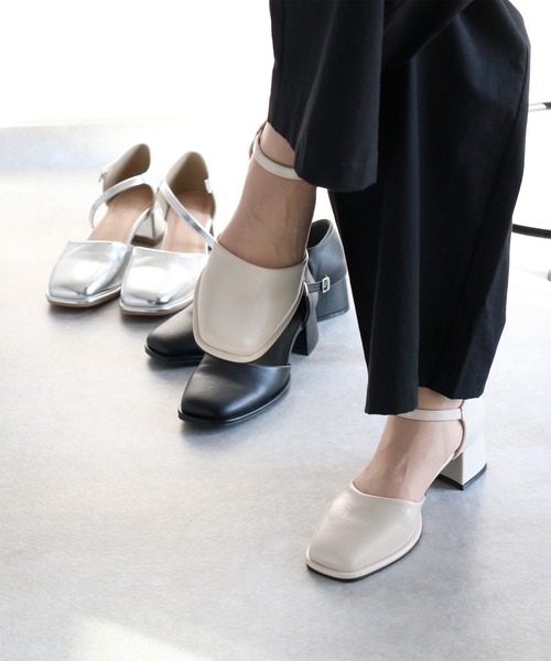 cepo（セポ）の「《新色追加》ストラップセパレートパンプス（パンプス・レディース・ブラック/シルバー/ゴールド/ブラウン/アイボリー・M/L）」の2枚目の写真