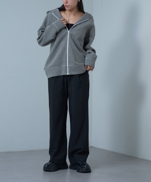 黒 フード付き パーカー バルーンスリーブ 楽天市場】ぽわん「 手元透かし ニット 」 フード 【即納