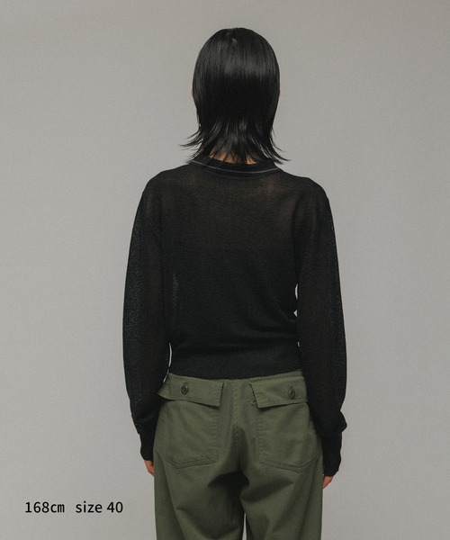 M TO R（ムウトアール）の「［TOPS］POLO SHEER CROPPED TOPS（ポロシャツ・レディース・ブラック/レッド/ホワイト・42/40/38）」の15枚目の写真