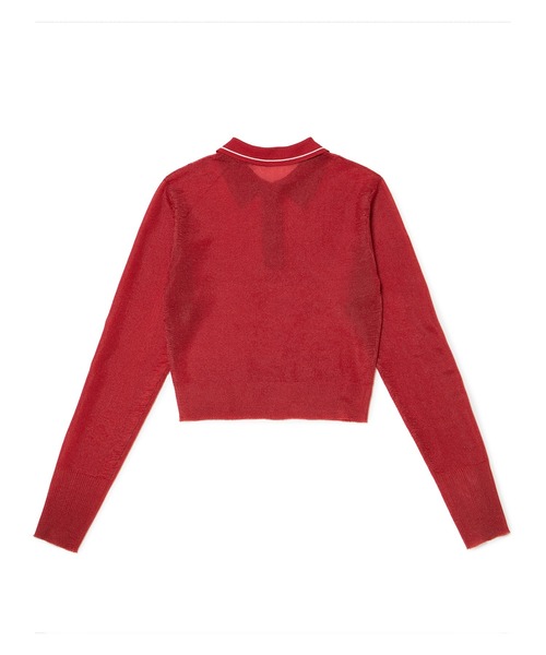 M TO R（ムウトアール）の「［TOPS］POLO SHEER CROPPED TOPS（ポロシャツ・レディース・ブラック/レッド/ホワイト・42/40/38）」の17枚目の写真