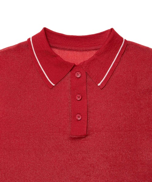 M TO R（ムウトアール）の「［TOPS］POLO SHEER CROPPED TOPS（ポロシャツ・レディース・ブラック/レッド/ホワイト・42/40/38）」の18枚目の写真