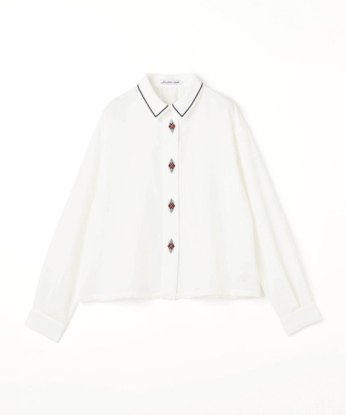 NICOLE CLUB（ニコル クラブ）の「比翼刺繍ブラウス（シャツ/ブラウス