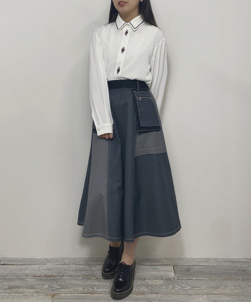 NICOLE CLUB（ニコル クラブ）の「比翼刺繍ブラウス（シャツ/ブラウス