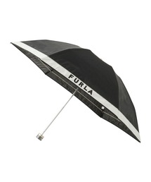 【新品】フルラ サイドロゴ 晴雨兼用 折り畳み傘 ブラック 55cm 晴雨兼用折りたたみ日傘 ジッパー刺繍（折りたたみ傘）｜FURLA