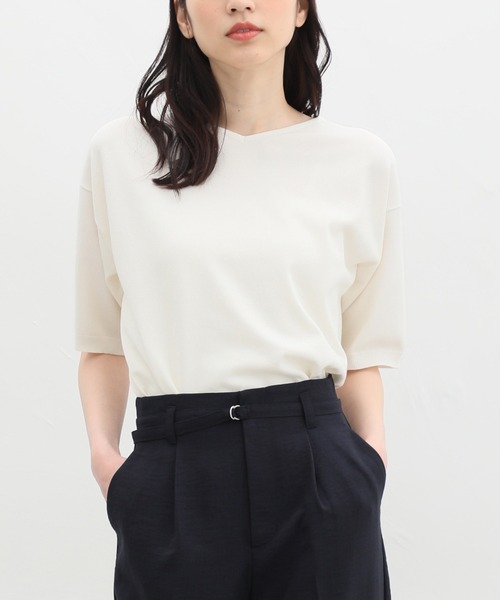 Honeys（ハニーズ）の「Ｖネックニット（ニット/セーター・レディース・ブルー/ブラック/ピンク/ホワイト×ブラック/アイボリー・LL/L/M）」の2枚目の写真