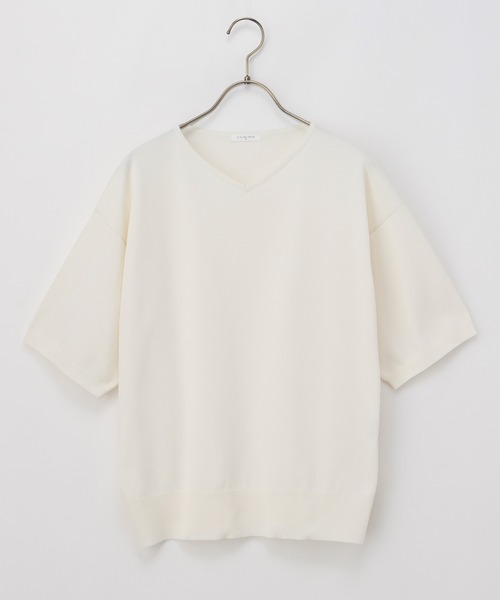 Honeys（ハニーズ）の「Ｖネックニット（ニット/セーター・レディース・ブルー/ブラック/ピンク/ホワイト×ブラック/アイボリー・LL/L/M）」の9枚目の写真