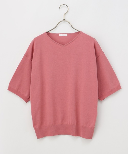 Honeys（ハニーズ）の「Ｖネックニット（ニット/セーター・レディース・ブルー/ブラック/ピンク/ホワイト×ブラック/アイボリー・LL/L/M）」の15枚目の写真