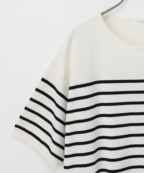 Honeys（ハニーズ）の「Ｖネックニット（ニット/セーター・レディース・ブルー/ブラック/ピンク/ホワイト×ブラック/アイボリー・LL/L/M）」の18枚目の写真