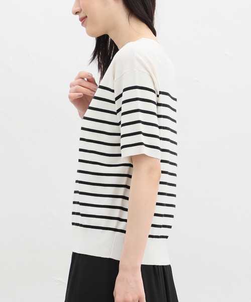 Honeys（ハニーズ）の「Ｖネックニット（ニット/セーター・レディース・ブルー/ブラック/ピンク/ホワイト×ブラック/アイボリー・LL/L/M）」の19枚目の写真