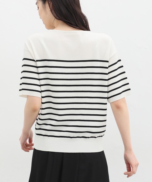 Honeys（ハニーズ）の「Ｖネックニット（ニット/セーター・レディース・ブルー/ブラック/ピンク/ホワイト×ブラック/アイボリー・LL/L/M）」の20枚目の写真