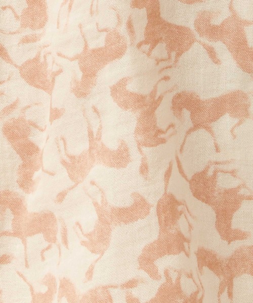 BENETTON (UNITED COLORS OF BENETTON)(ベネトンユナイテッドカラーズオブベネトン)の「キッズ総柄馬プリントギャザーコットンガーゼ長袖シャツG(シャツ/ブラウス・キッズ・ピンクベージュ/マスタード・SMALL/MEDIUM/LARGE/X-LARGE)」の7枚目の写真