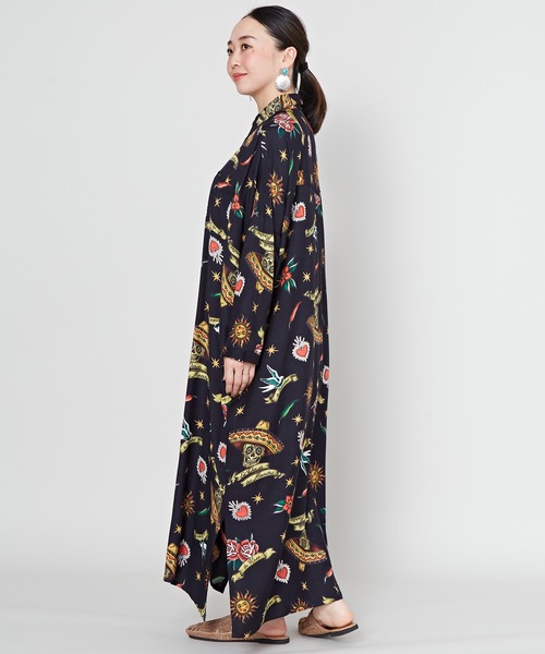 チャイハネ(チャイハネ)の「【チャイハネ】メキシカン柄ロングシャツワンピース(シャツワンピース・レディース・ブラック/ブルー/グリーン/ホワイト・FREE)」の22枚目の写真