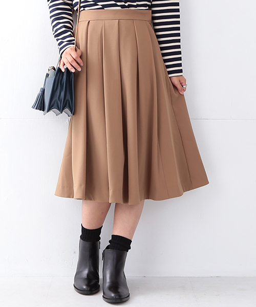 Ray BEAMS（レイビームス）の「Ray BEAMS / ミモレ丈 タックフレアー スカート（スカート・レディース・カーキ/ピンク/ブルー系その他・0/1）」の18枚目の写真