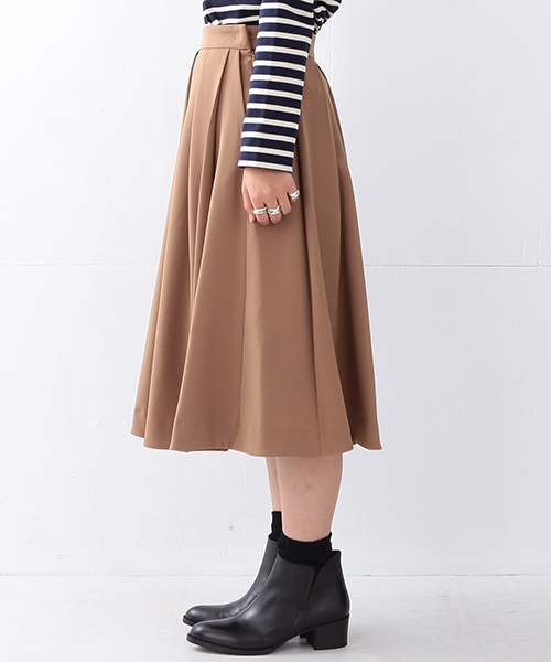 Ray BEAMS（レイビームス）の「Ray BEAMS / ミモレ丈 タックフレアー スカート（スカート・レディース・カーキ/ピンク/ブルー系その他・0/1）」の19枚目の写真