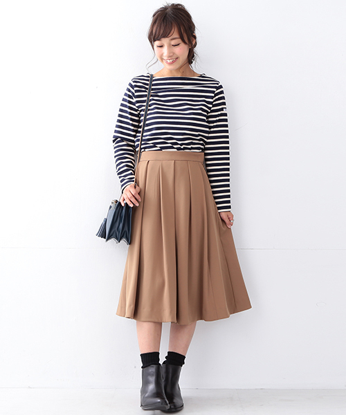 Ray BEAMS（レイビームス）の「Ray BEAMS / ミモレ丈 タックフレアー スカート（スカート・レディース・カーキ/ピンク/ブルー系その他・0/1）」の21枚目の写真